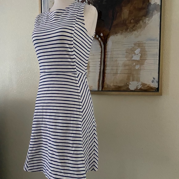 J. Crew white with blue stripes dress size 0 ~ - Picture 13 of 14